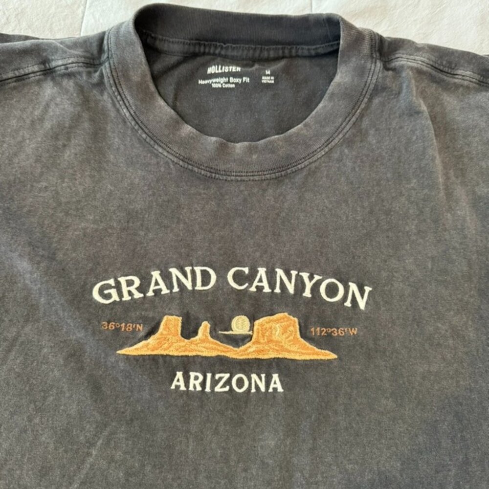 Men's Hollister Grand Canyon Tee Shirt, Faded Black, M